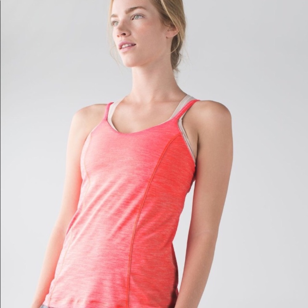 Lululemon  Hot Pink Nude Bra Sport Tank Top, Size 4